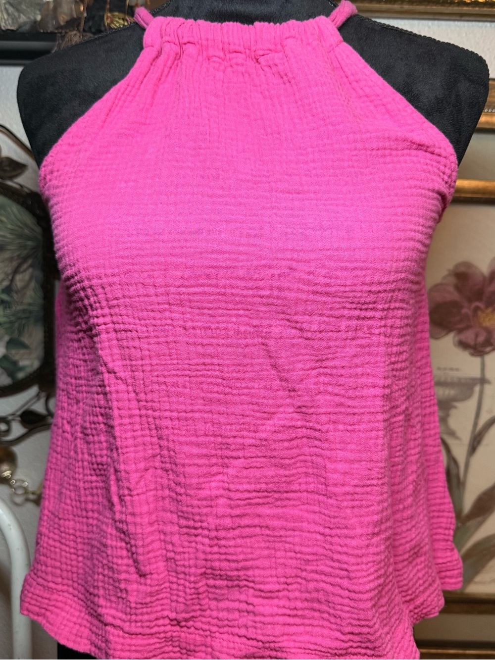 Vero Moda Pink 100% Cotton Gauze Halter Top •Size S•